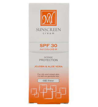 کرم ضد آفتاب بی رنگ مای با SPF30 مناسب پوست چرب و مختلط حجم 50 میلی لیتر